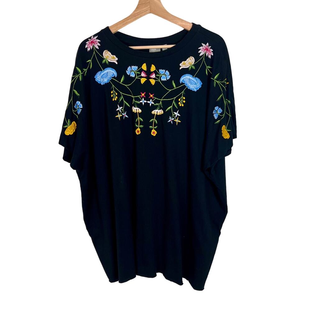 ASOS Floral Embroidered Oversized T-Shirt Tunic/Dress Size 8